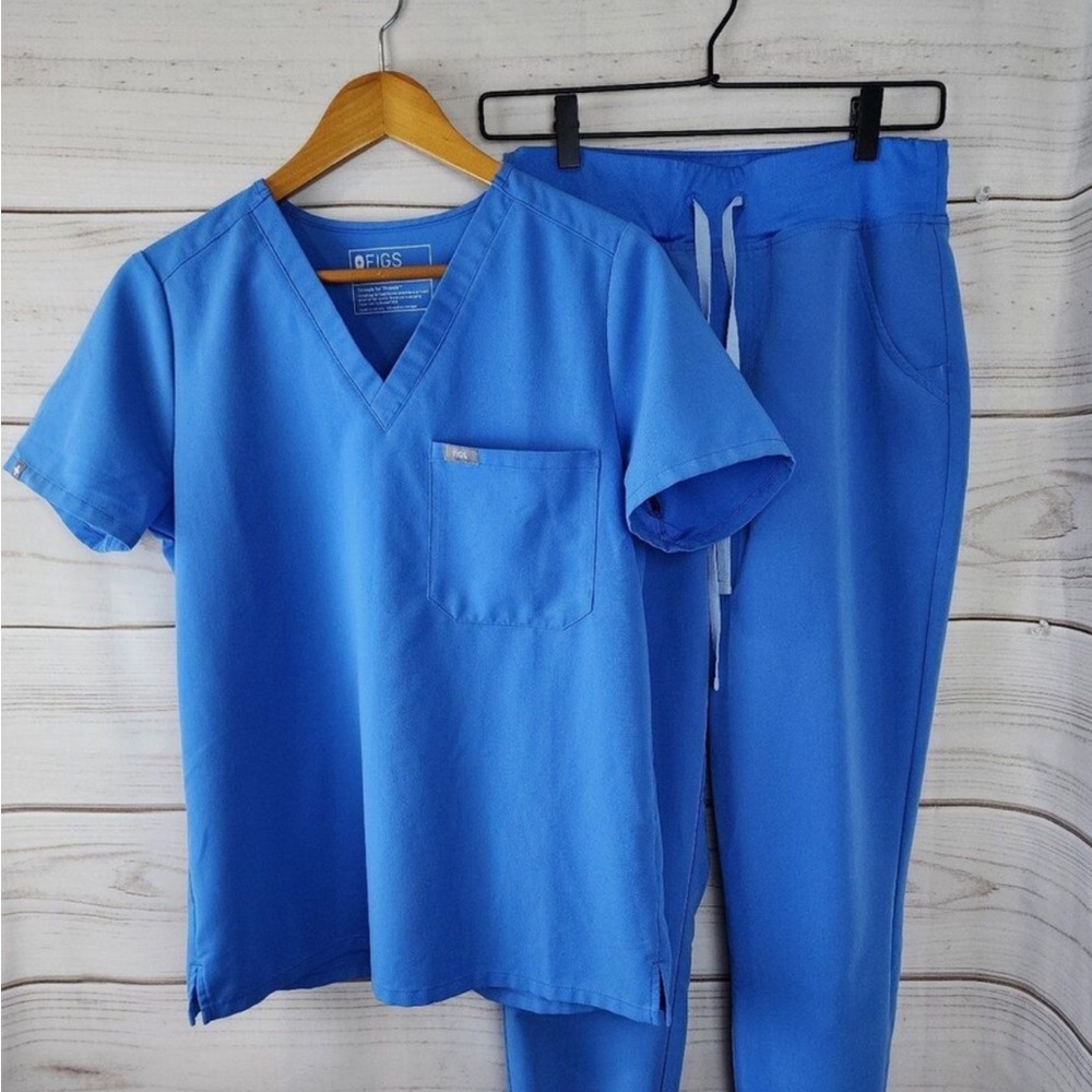 FIGS Capri Blue Scrub Set, Size Small